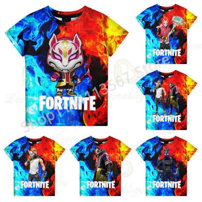 F-Fortnited T-Shirt für Jugendliche – Battle-Game-Shirt für Erwachsene, kurzärmeliges Sommer-T-Shirt für Teenager, Jungen und Mädchen
