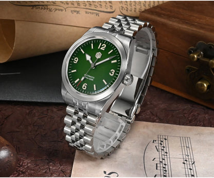 San Martin 38mm Men's Sport Watch Fashion Luxury Explore Climbing Automatic Mechanical Sapphire Waterproof 5 Links Bracelet BGW-9