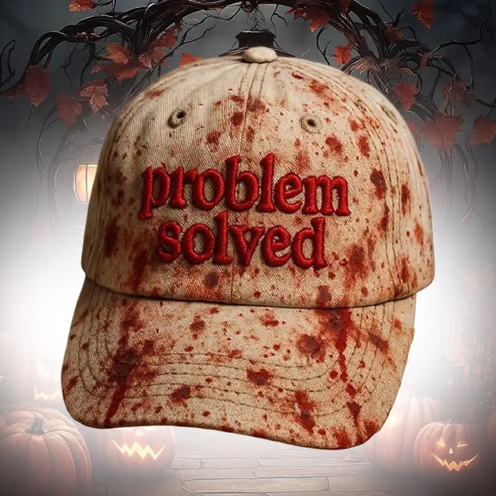 Problème de broderie sur le thème d’Halloween résolu : casquette sanglante d’horreur, idéale pour les fêtes d’Halloween, les accessoires de cosplay et les cadeaux
