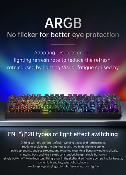 AJAZZ AK980 MAX Wired Magnetic Switch Keyboard 0.01mm 8K Mechanical Keyboards Hot Swap ARGB E-sports Games Customized Keyboard