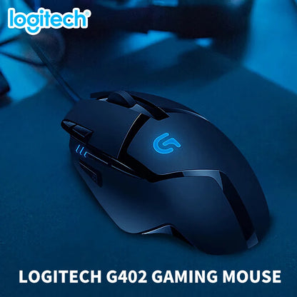 Logitech (G) G402 ratón gaming con cable para e-sports, ratón mecánico con programación de macros, CSGO, Eating Chicken, competitivo para ordenador