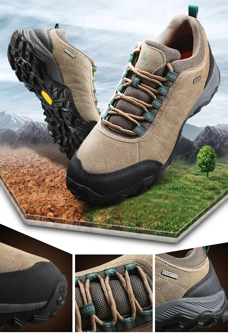 HUMTTO Sapatilhas de Caminhada para Homem, Designer de Luxo, Inverno, Escalada e Trekking, para Homem, em Pele, Outdoor, Desporto e Trabalho, 110282A