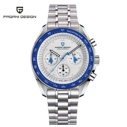 PAGANI DESIGN Saturn Men's Watches 2026 New Top Luxury Quartz Watch Men Light Tan Chronograph AR Sapphire crystal Wristwatch Men
