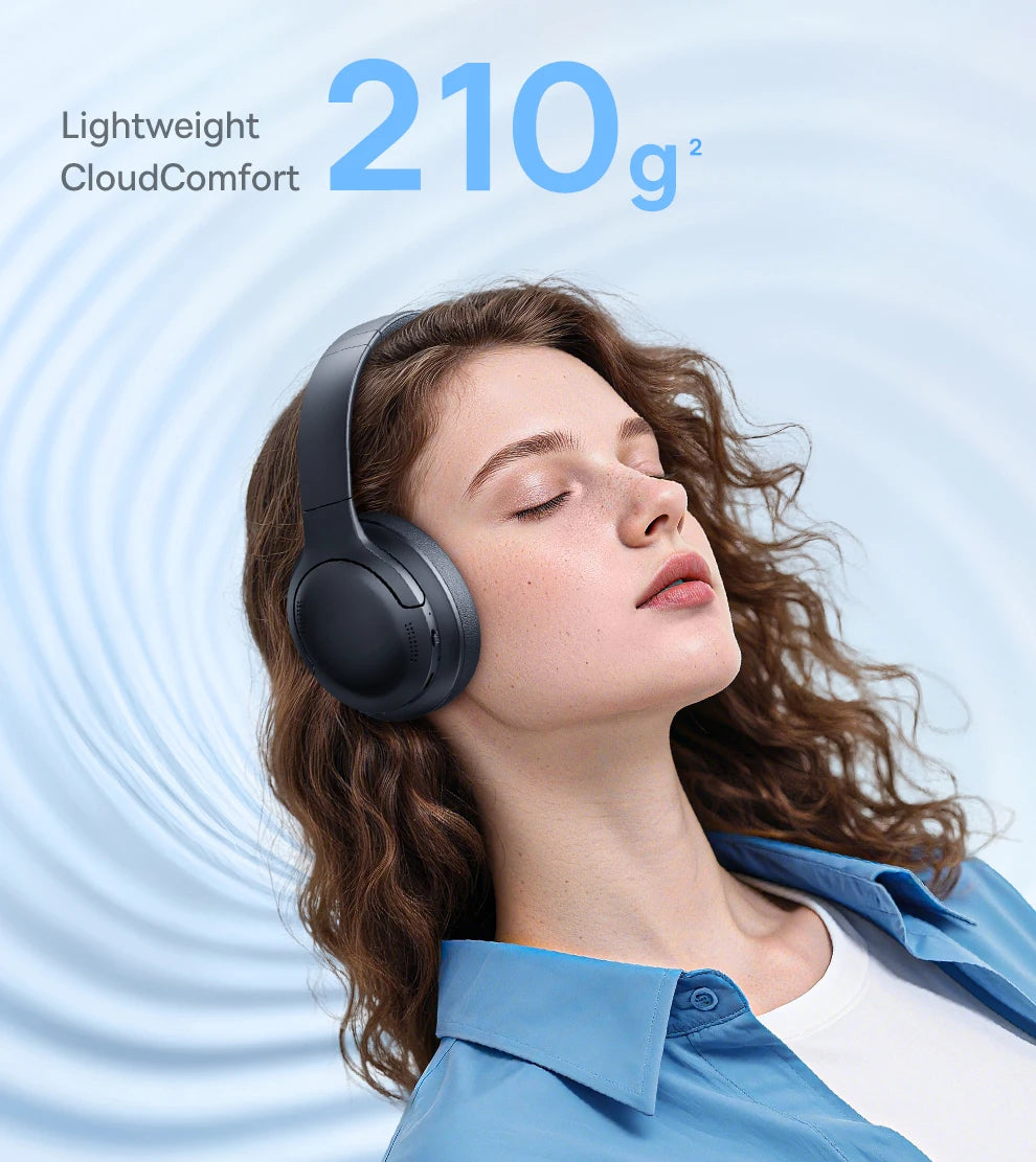 Baseus Wireless Bluetooth 5.3 Over-Ear Headphones – HiFi 40mm Driver, 70H Playtime Foldable Headset with Spatial Audio
