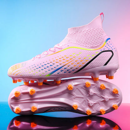 Chaussures de football FG/TF pour homme, bottes de football d'entraînement en plein air, baskets pour femme, chaussures de sport ultralégères antidérapantes, crampons de football pour terrain synthétique, grande taille