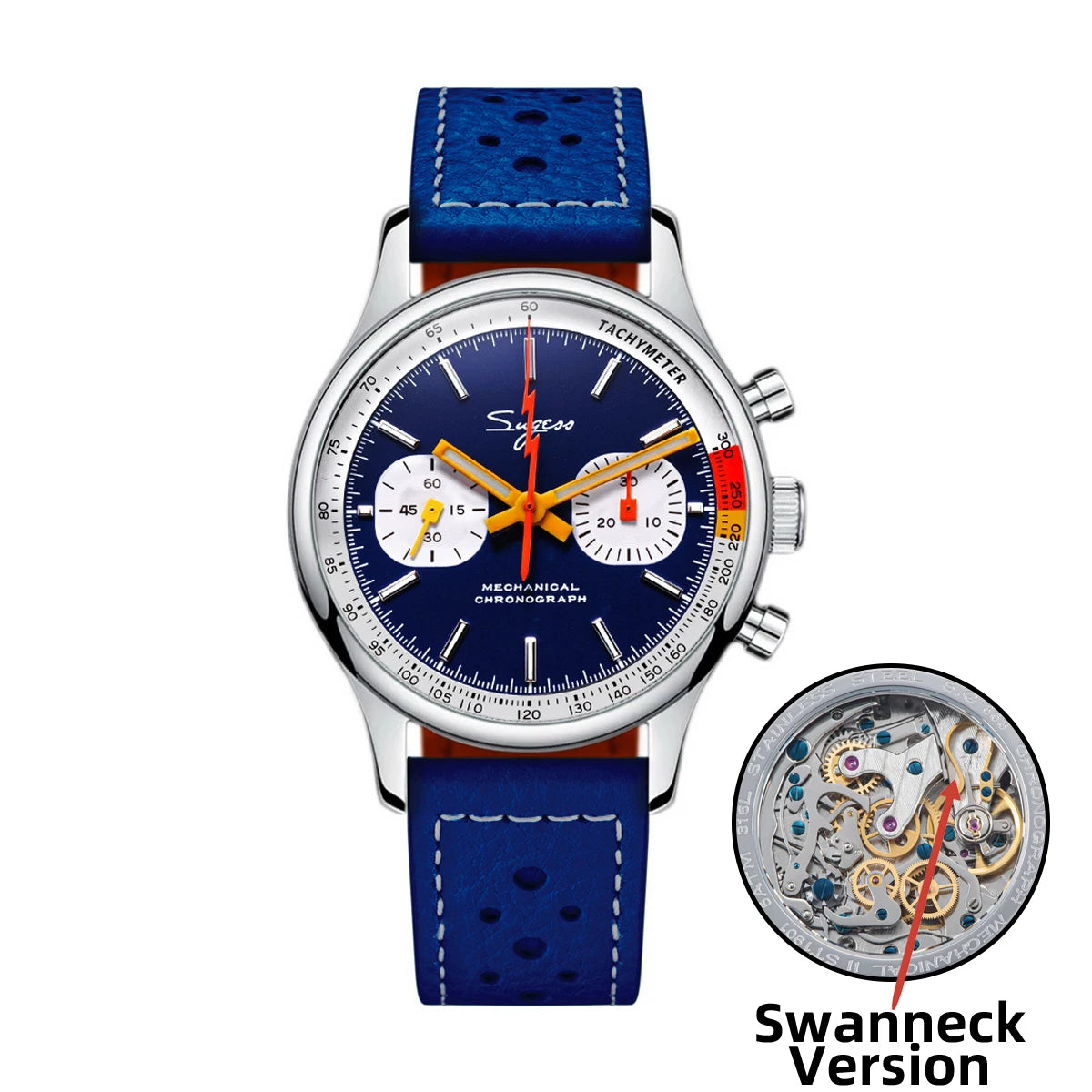 Sugess Chronograph Watch for Man ST19 Swanneck Movement Mechanical Wristwatches Sapphire Crystal Pilot Military Racing Clock New