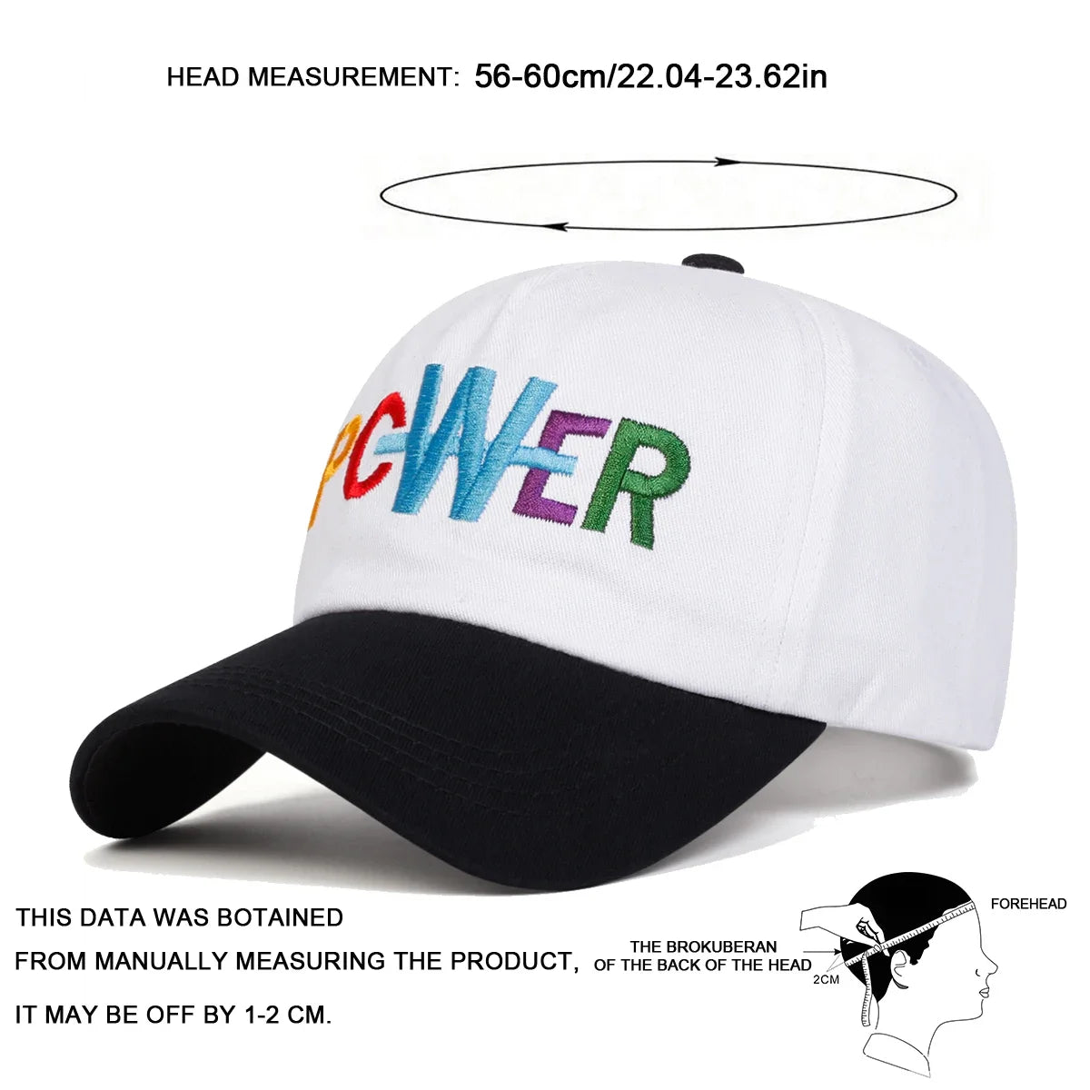 Unisex PCWER Letter Embroidery Baseball Caps Spring Autumn Outdoor Adjustable Casual Hats Dad Hat Sunscreen Hat