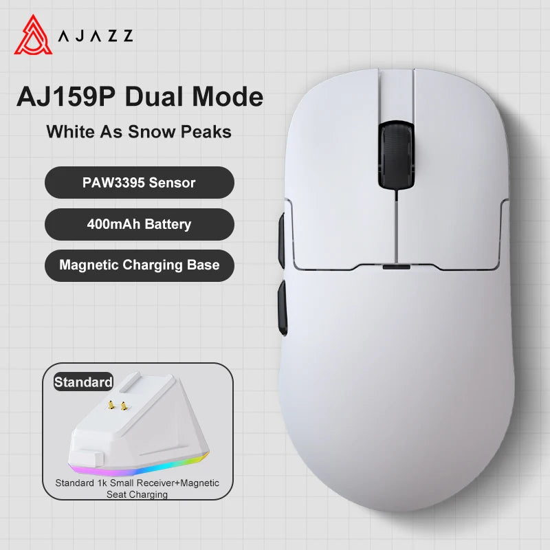 Bezdrôtová herná myš AJAZZ AJ159 APEX/AJ159PRO s RGB magnetickou nabíjacou základňou, ľahká herná myš AJ159P pre PC a notebook