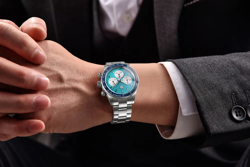 Pánské hodinky Rolls Timi Panda – křemenný chronograf, luxusní model, safírové sklo s antireflexní úpravou, vodotěsné, sportovní styl