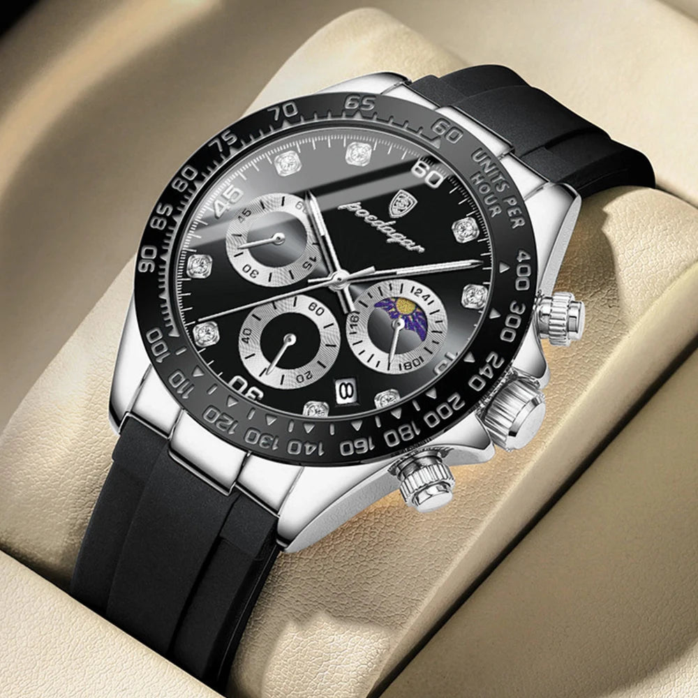 POEDAGAR Fashion High Quality Luxury Men Wristwatch Waterproof Luminous Chronograph Date Quartz Men's Watch Outdoor Man Watches