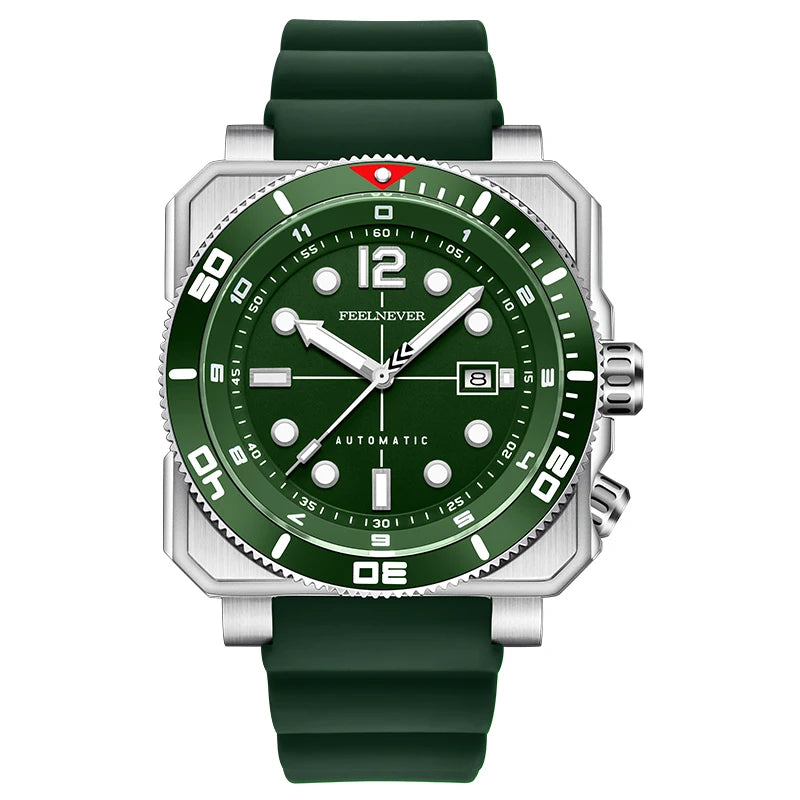 Reloj de buceo automático para hombre FeelNever 8215 con movimiento automático, superluminoso, acero 316, cristal de zafiro, reloj mecánico deportivo masculino