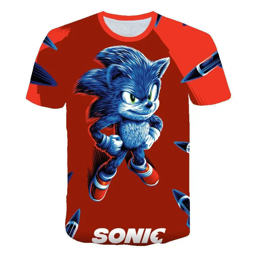 Men T Shirt Women Tee Boys Girls Top Adults Children Parent Child quick dry kid Tshirts Sonic Cartoon Anime Game 3D Print Tops