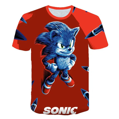 Men T Shirt Women Tee Boys Girls Top Adults Children Parent Child quick dry kid Tshirts Sonic Cartoon Anime Game 3D Print Tops