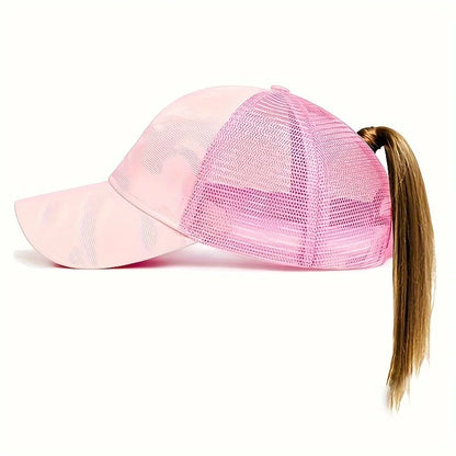 Baseballkepsar för kvinnor med hästsvans, vår- och sommarhattar i nät, löparhattar med snapback, justerbara hattar för kvinnor och flickor, utomhushattar med visir