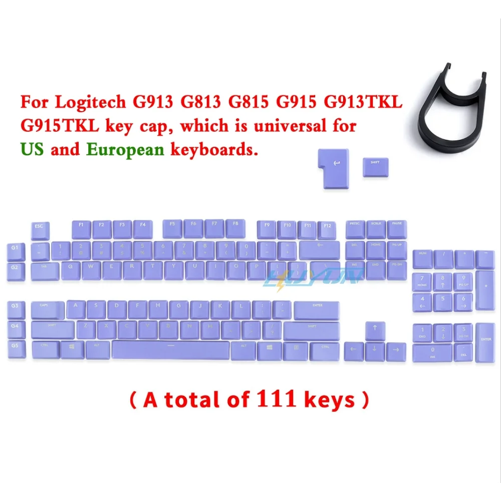 Tecla texturizada antideslizante transparente retroiluminada G915 913 TKL G815 G813, compatible con teclado mecánico Logitech