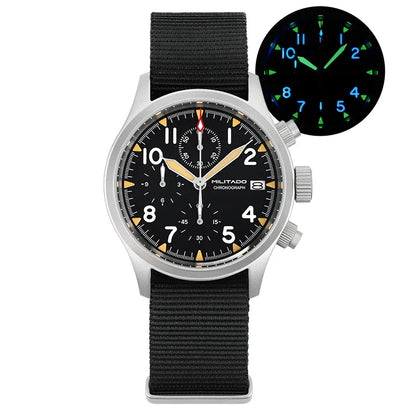Militado VK61 VK67 Quarz-Chronographenuhr 39mm 316L-Edelstahlgehäuse 3 Zifferblätter wasserdicht 100M Multifunktions-Militäruhr