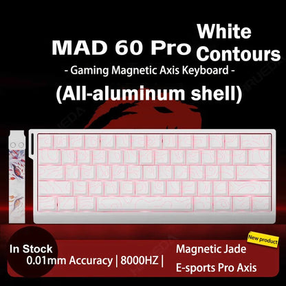 MADLIONS Mad 60he Mad60HE Mad 68HE Teclado mecânico com interruptores magnéticos, com fios, hot-swap, taxa de polling 8K, teclado gaming personalizado
