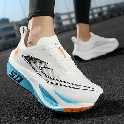 Ténis de corrida unissexo 2025 com placa integral de carbono, profissionais para maratona, leves, com amortecimento reativo e respiráveis