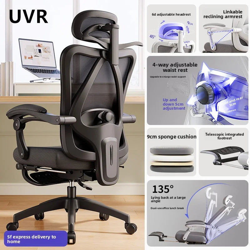 UVR Gaming Computer Chair Ergonomic Design Furniture Field Adjustable Swivel Chair Mesh Office Chair Home Athletics Chair