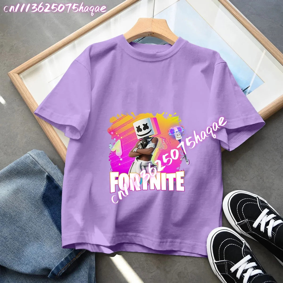 Fortnites Children T-Shirts Anime Printed Figures Tops Cartoon Fortress Night Summer Clothes Girls Short Sleeves Pullover Tees