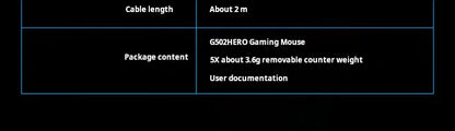 Logitech G502 HERO nagy teljesítményű vezetékes gamer egér HERO 25K érzékelővel, 25,600 DPI, RGB, állítható súlyok, 11 gomb, PC/Mac egér