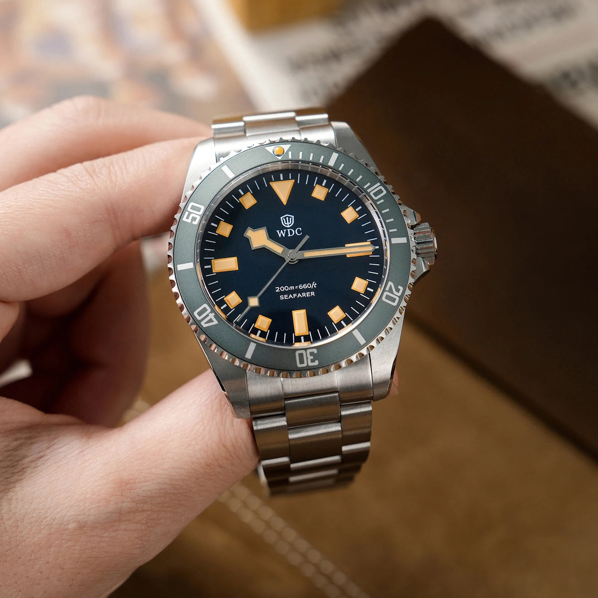 Watchdives WD5513Q 40mm Quartz Diver Watch VH31 Sweep Second Sapphire 200m Waterproof Steel Bracelet BGW9 Lume Mens Watch