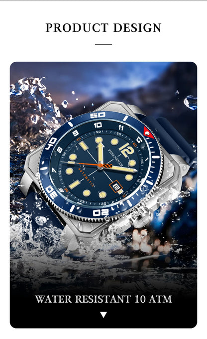 Reloj de buceo automático para hombre FeelNever 8215 con movimiento automático, superluminoso, acero 316, cristal de zafiro, reloj mecánico deportivo masculino