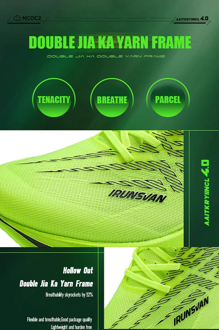 IRUNSVAN Chaussures de sport à semelle en carbone Chaussures de course à pied professionnelles pour marathon Chaussures de jogging respirantes et amortissantes unisexe 095