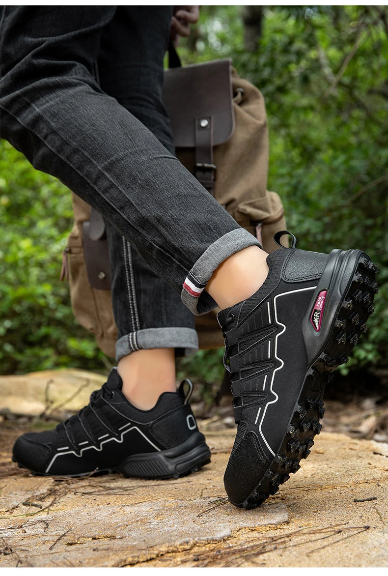 Men Waterproof Hiking Shoes Non-Slip Hunting Boots Outdoor Tactical Training Sports Shoes Men Walking Hiking Travel Shoes
