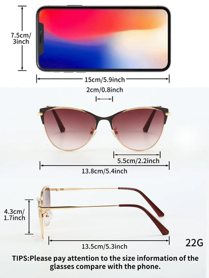 1Pc European and American Fashion Trend Cat Eye Sunglasses Women's Fashion Glasses Suitable for Seaside Vacation