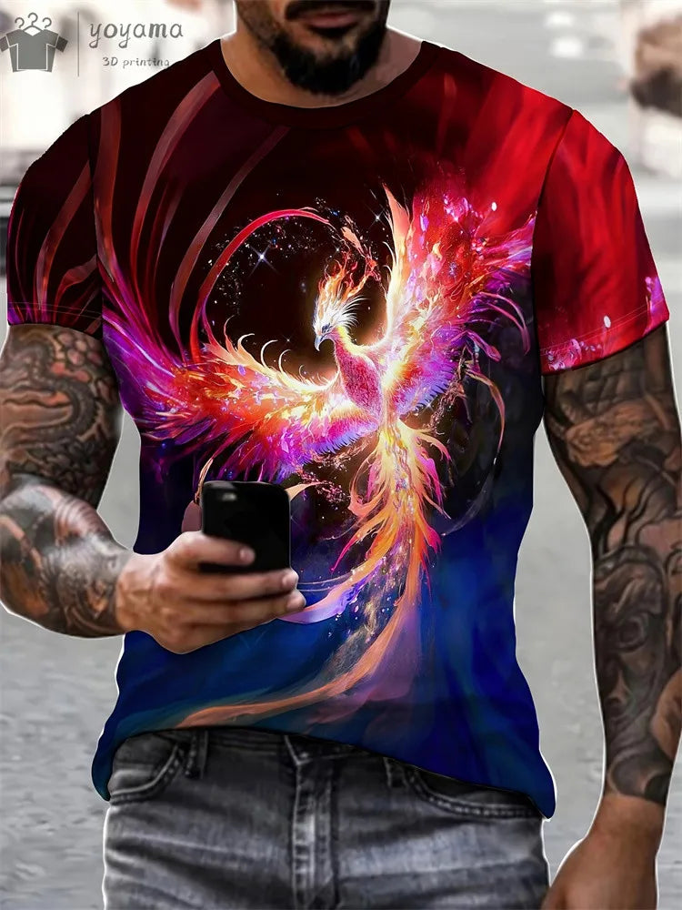 Animal Dragon 3D Print Sport Quick-dry Breathable Men TShirt Outdoor Street Harajuku Run Fitness Short Sleeve Clothes Top Summer