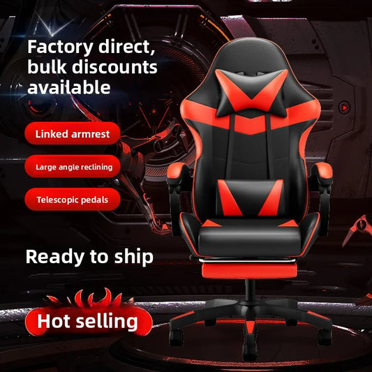 Cadeira Gaming Ergonómica para Secretária, Cadeira Gaming Reclinável para Escritório em Casa com Apoio Lombar para Sessões Prolongadas