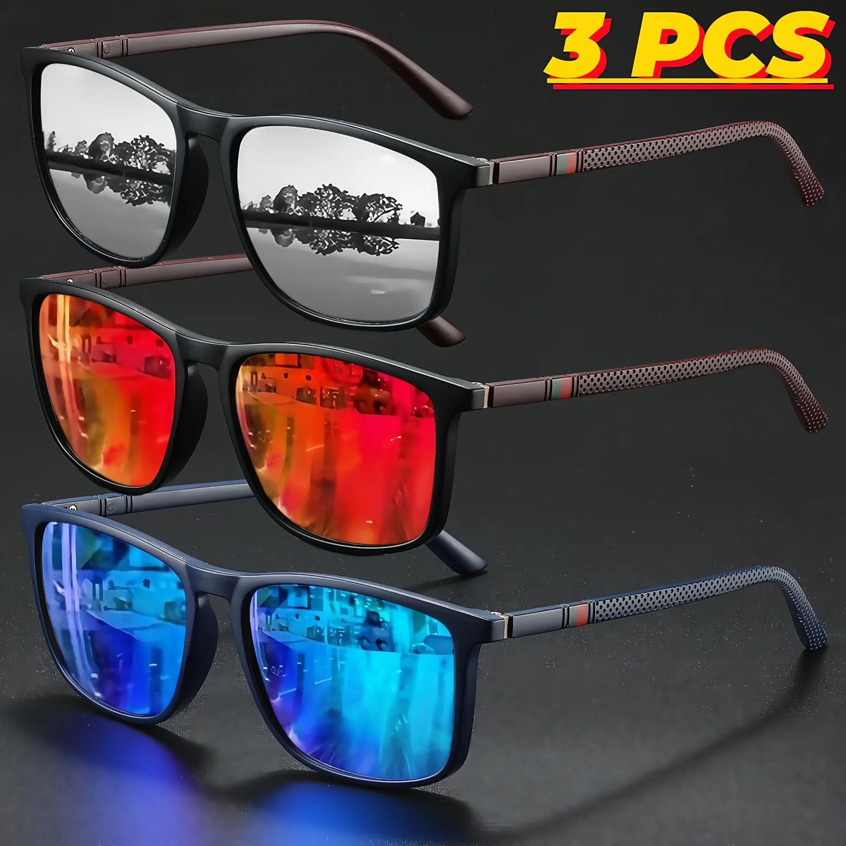 2025 Square Polarized Protective Sunglasses Anti Glare Sun Shades For Summer Party Vacation Travel Driving Fishing UV400