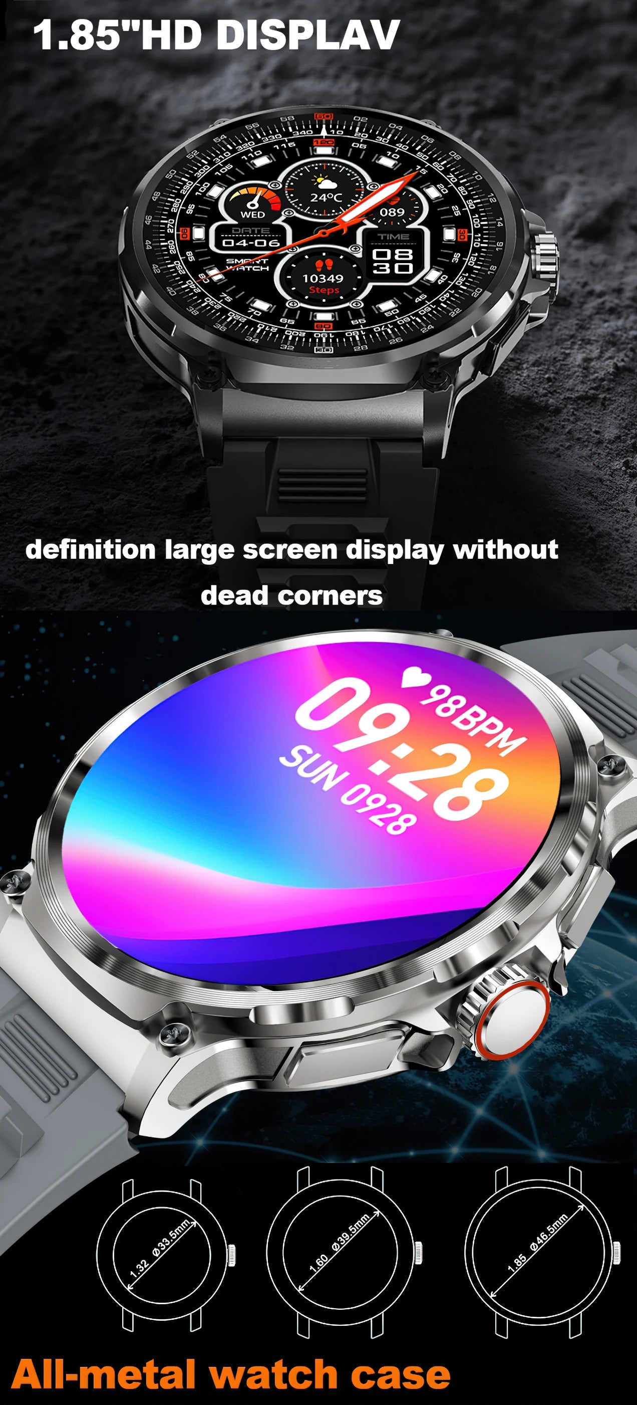 2026 New GPS Track Smart Watch Men 1.85-Inch HD AMOLED Screen 710 Mah Battery Sport Bluetooth Call Smartwatch For Android IOS