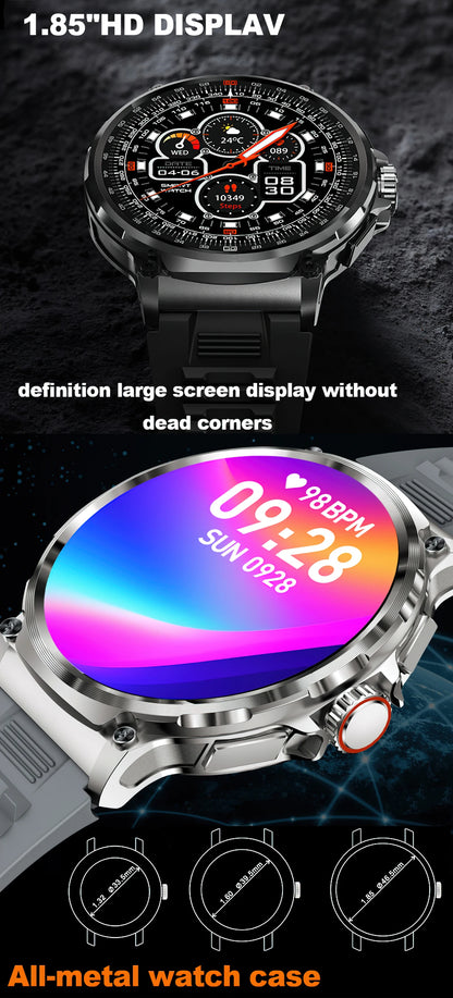 2026 New GPS Track Smart Watch Men 1.85-Inch HD AMOLED Screen 710 Mah Battery Sport Bluetooth Call Smartwatch For Android IOS
