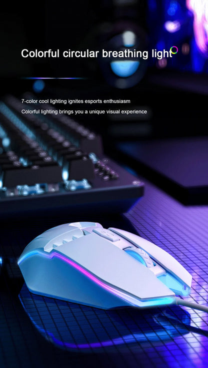 HP M1 kabelgebundene Gaming-Maus, weiß beleuchtet, E-Sports-Maus, USB, für Gaming, Büro, Desktop und Laptop