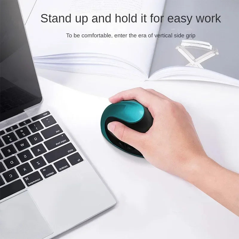 BTS-908 Najbolje prodajana polnilna navpična ergonomska brezžična miška z 2.4G USB sprejemnikom, nastavljivo ločljivostjo 1600 DPI in 6 gumbi