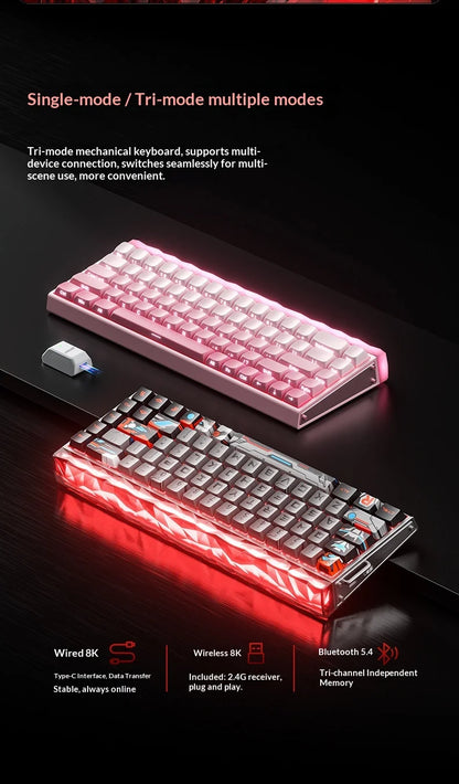 New AULA HERO68 Air 3-mode Magnetic Switch Gaming Mechanical Keyboard E-sport Custom Wired Keyboard Ergonomics Accessories