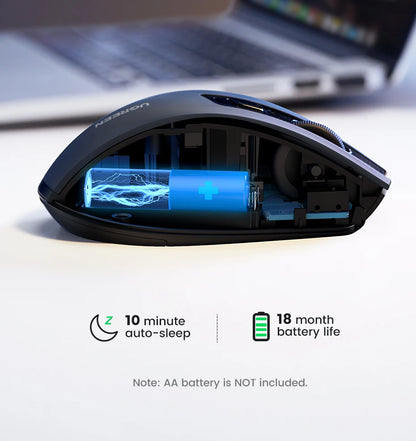 UGREEN Wireless Mouse Ergonomic Mouse 2.4GHz 4000 DPI Silent 6 Buttons For MacBook Tablet Laptop PC Mute Mice Quiet 2.4G Mouse