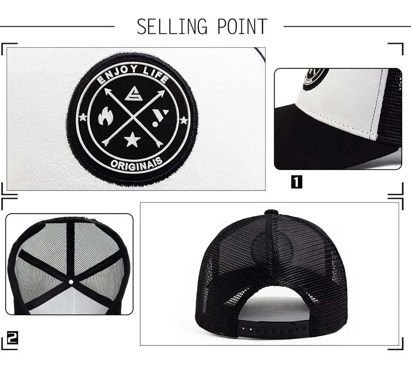 Baseballová čiapka Four Seasons Mesh pre ženy a mužov, módna, ležérna, priedušná, s písmenom a ikonou, unisex, hip-hopová, truckerová, na outdoorové športy, čiapka typu „dad hat“