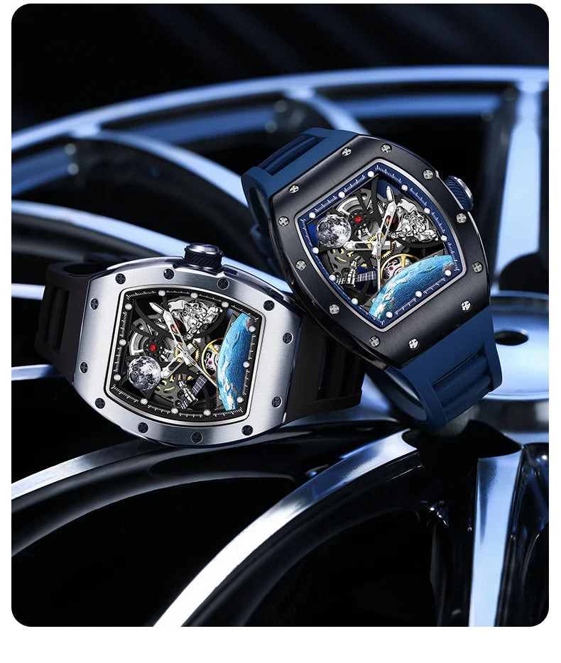 Automatic Mechanical Skeleton Watch Sports Premium Custom Logo Hollow Out Wristwatch for Active Lifestyle