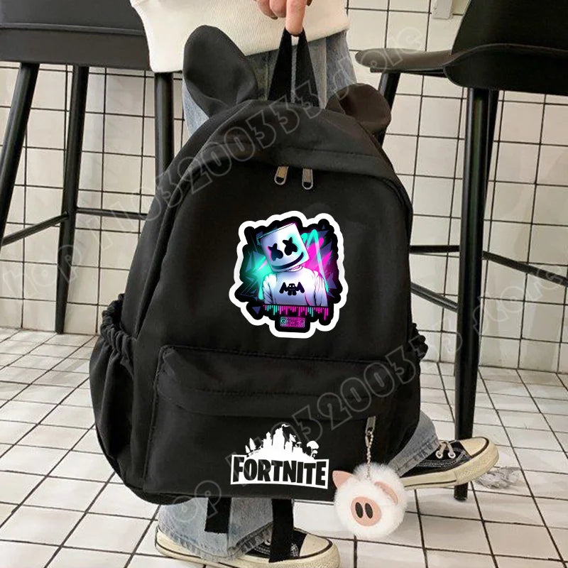 Neuer Fortnite-Cartoon-Rucksack für Jungen und Mädchen, lässige Schultasche mit großem Fassungsvermögen, Studententasche mit Hasenohren, Reiserucksack, Schreibwaren-Geschenk