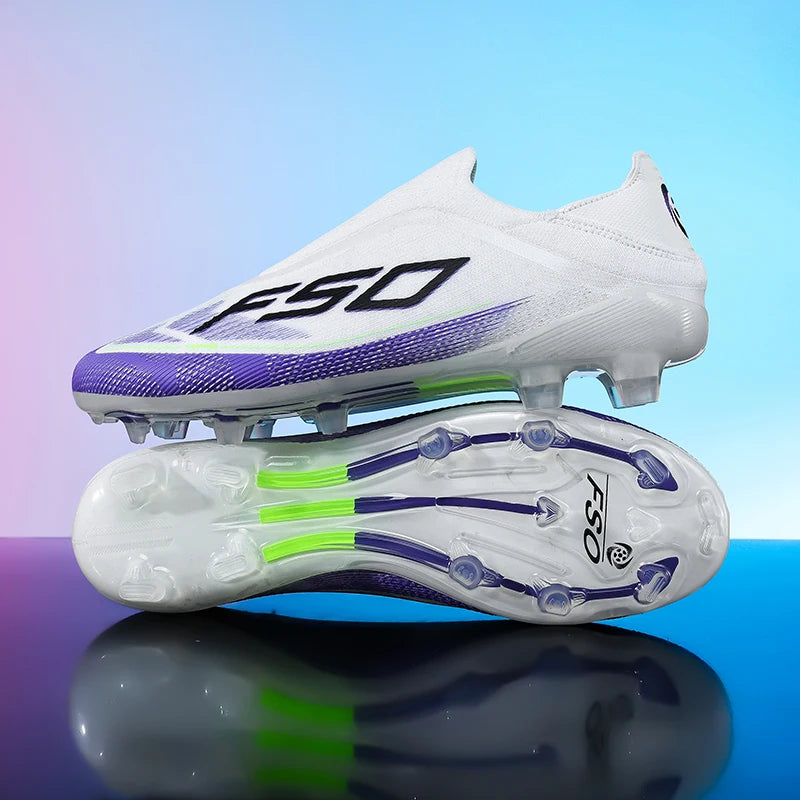 Nouvelles chaussures de football pour hommes, crampons de haute qualité, bottes de football pour terrain en herbe, idéales pour les matchs en extérieur, baskets légères mi-hautes, très vendues, antidérapantes, pour l'e
