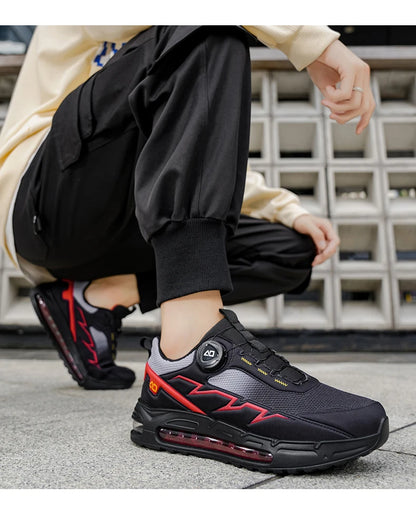 Sapatilhas de corrida para homem primavera e verão — calçado outdoor para caminhada, sapatilhas de trail resistentes ao desgaste com fecho BOA, respiráveis, estilo desportivo e casual