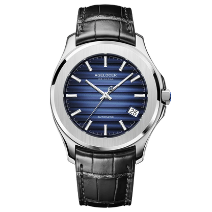 AGELOCER Original Baikal Watch Men's Luxury Gold Watch Big Calendar Business Automatic Mechanical Watch Birthday Gift for Men
