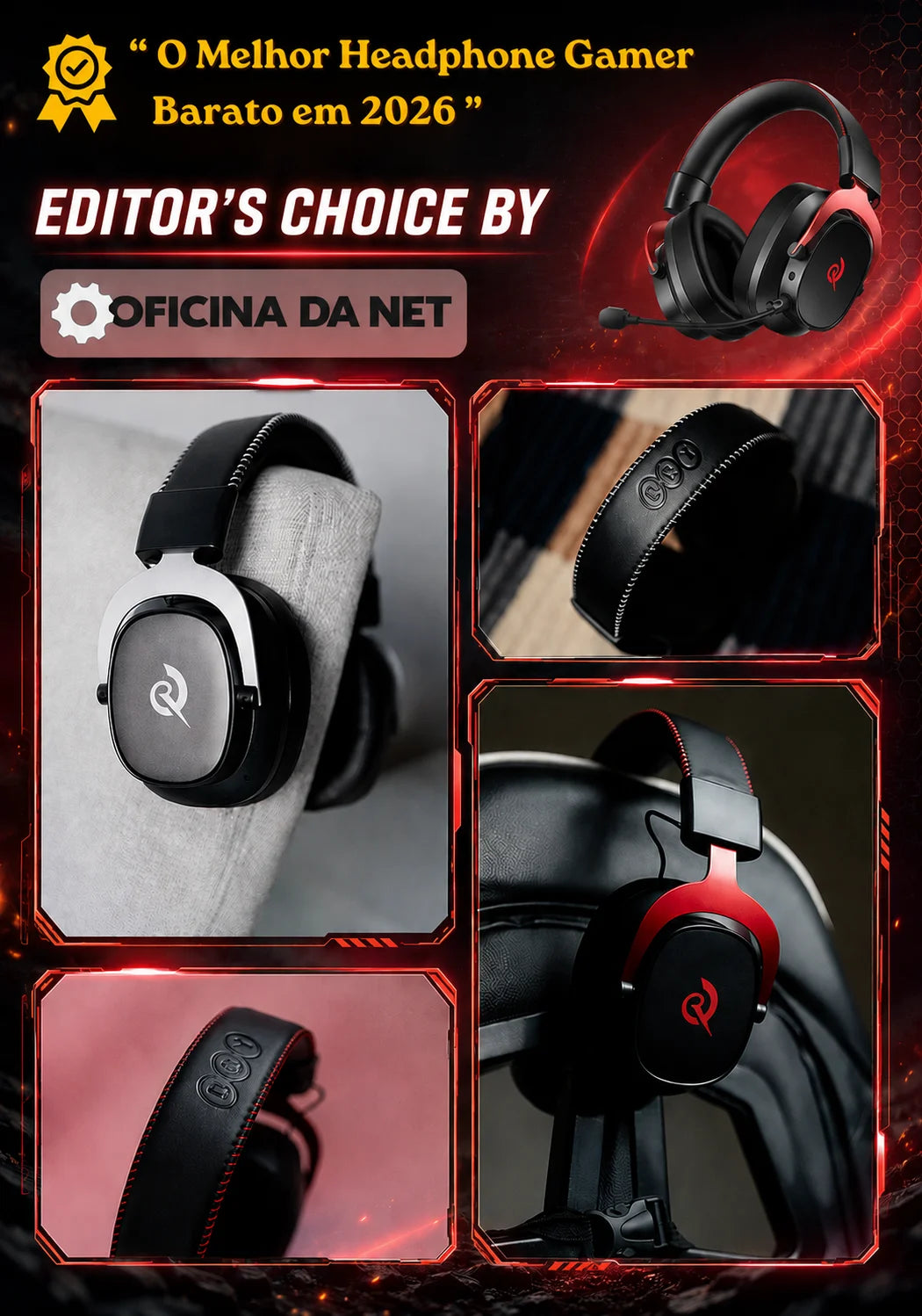 QCY Casque Gamer Sans Fil Heroad VT200 avec Microphone Détachable, Casque Over-Ear, Connexion Tri-Mode, Son Surround 7.1 pour PC, PS4 et PS5