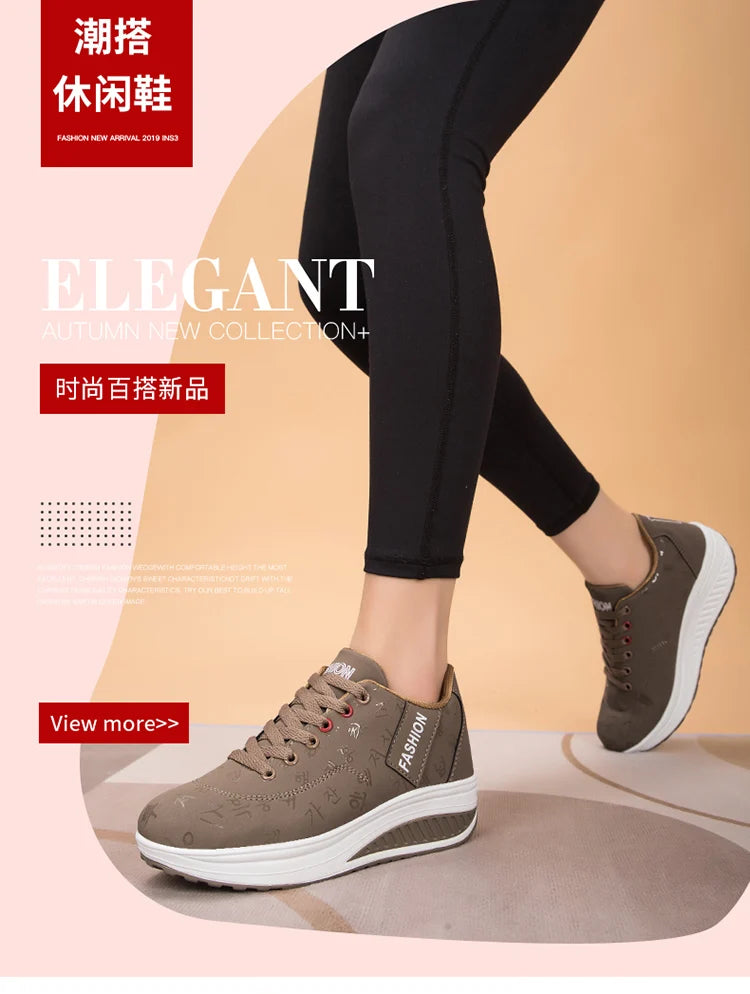 Women Outdoor Thick Bottom Swinging Casual Shoes Fashion Platform Large 42 Flat Bottom Walking Sports Shoes Walking and Running