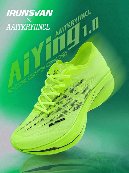 IRUNSVAN Chaussures de sport à semelle en carbone Chaussures de course à pied professionnelles pour marathon Chaussures de jogging respirantes et amortissantes unisexe 095