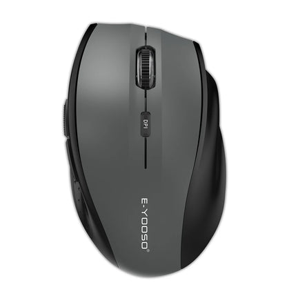 E-YOOSO E-1010 Ratón gaming inalámbrico USB 2.4G, óptico 2400 DPI, ergonómico para oficina, portátil y PC