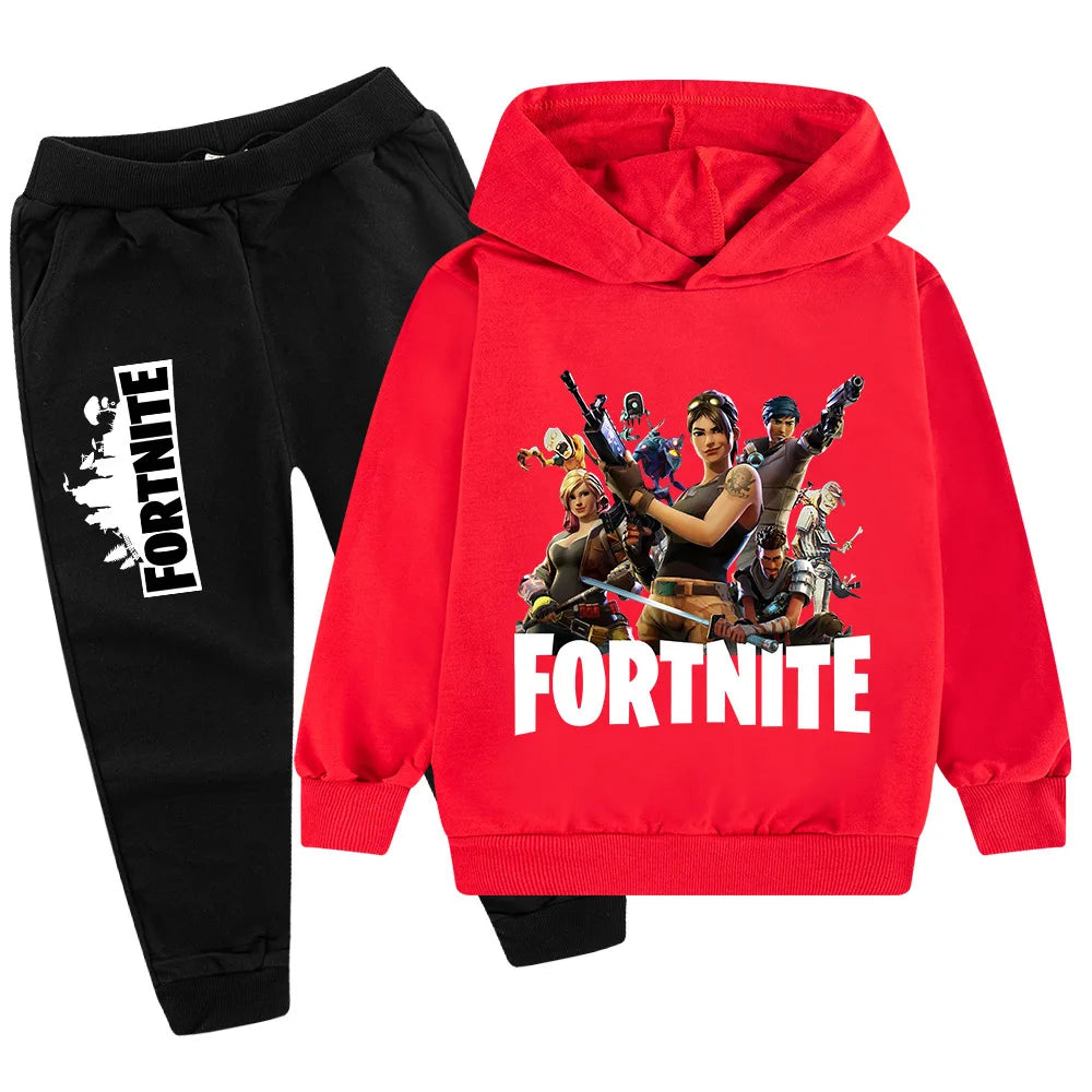 2026 Neuer Fortnite-Game-Print Freizeitanzug für Kinder, Cartoon-Langarmanzug für Herbst/Winter, neuer Teenager-Anzug